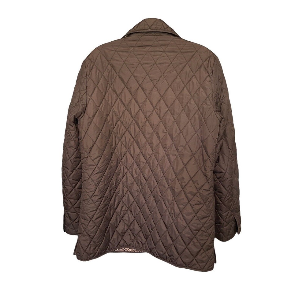 Coach Signature C Quilted Riding Jacket Brown Sz M Button Front - Picture 2 of 5